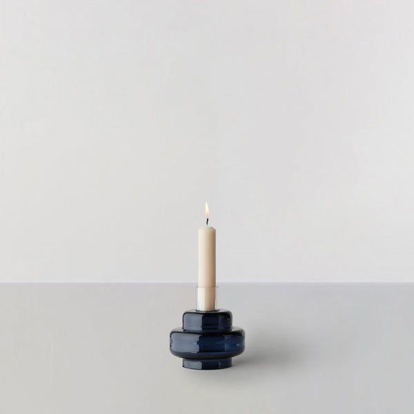 Glass Candlestick No. 54 Indigo Blue