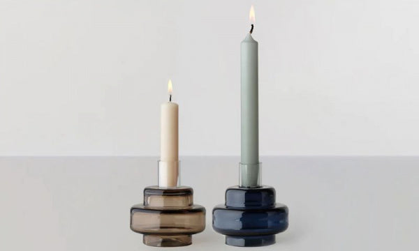 Glass candlestick no.54 sepia brown