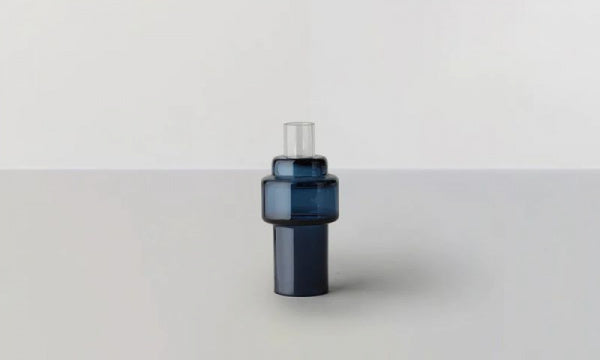 Glass Candlestick No. 55 Indigo Blue