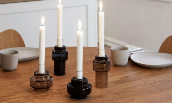 Glass Candlestick No. 55 Indigo Blue
