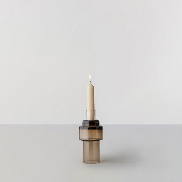 Glass Candlestick No. 55 Sepia Brown