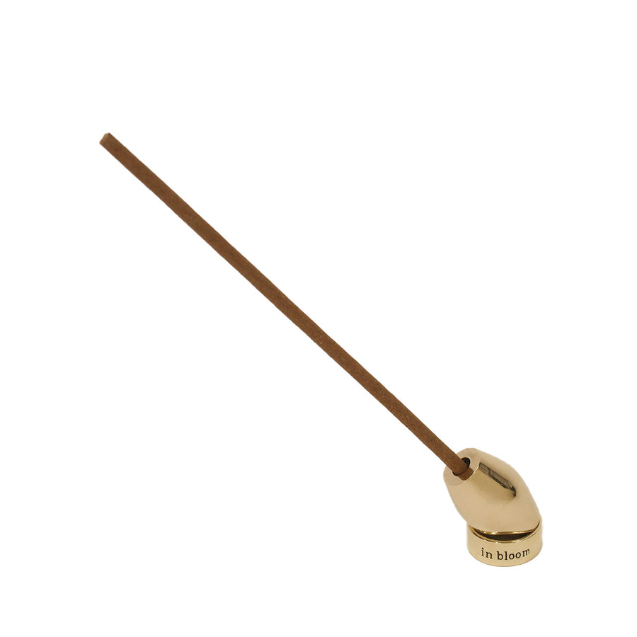in bloom brass incense holder