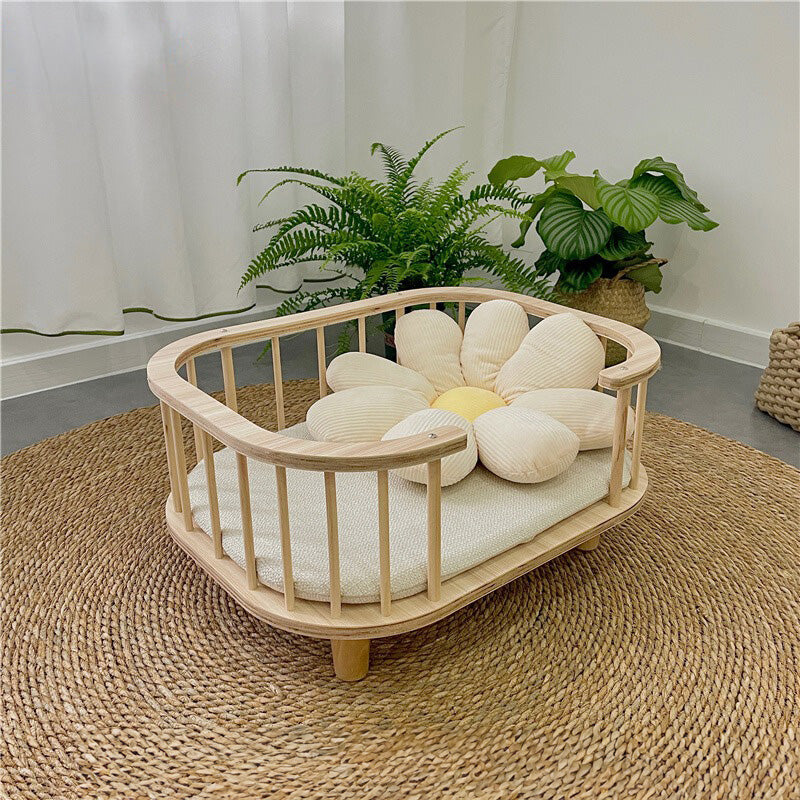 Wooden Lattice Pet Bed
