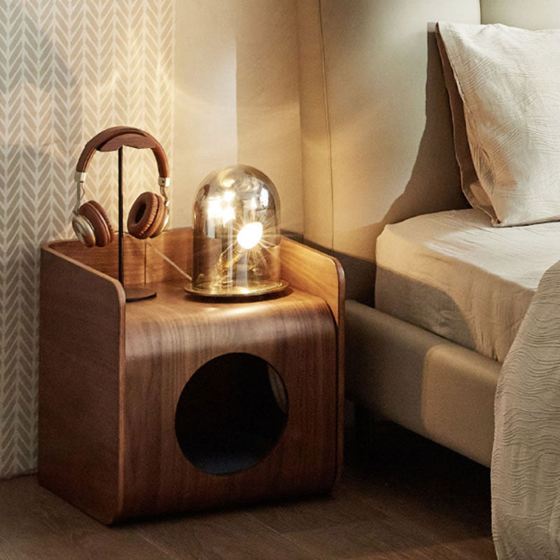 Wooden Dome Cat House Side Table