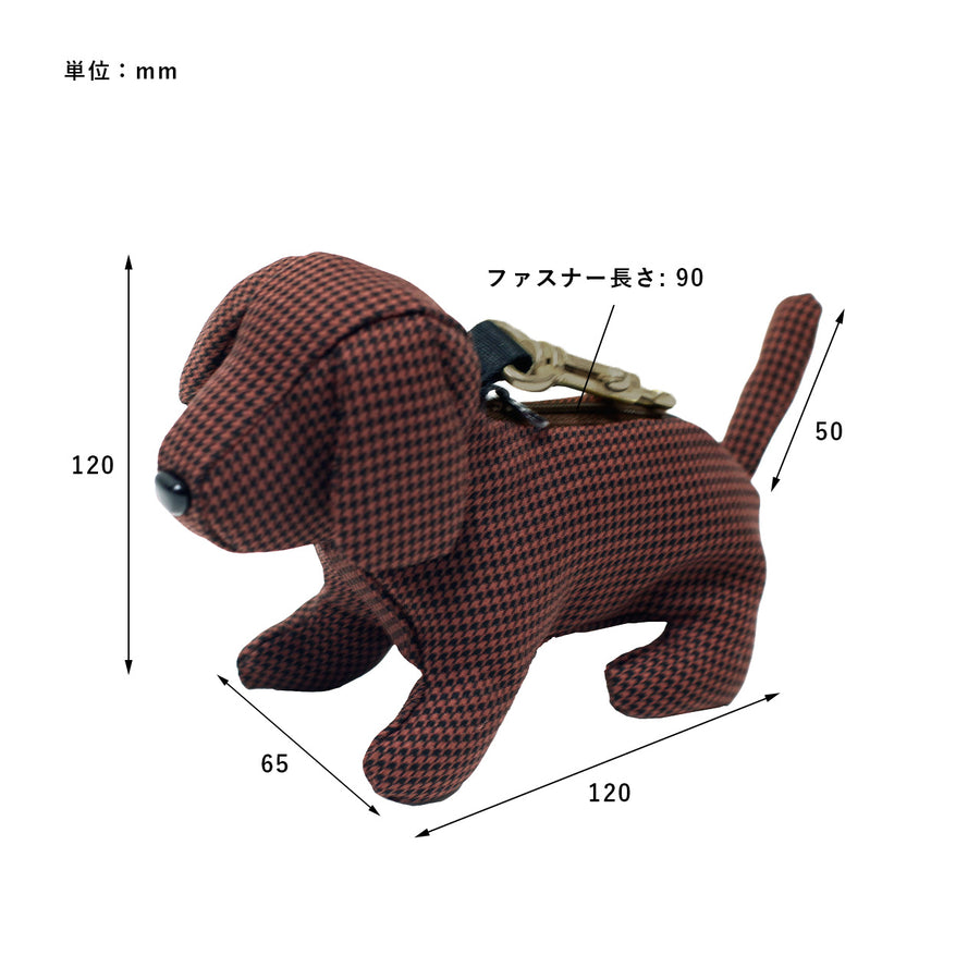 HOUNDSTOOTH DOG ICON POUCH 千鳥格子ドッグアイコンポーチ