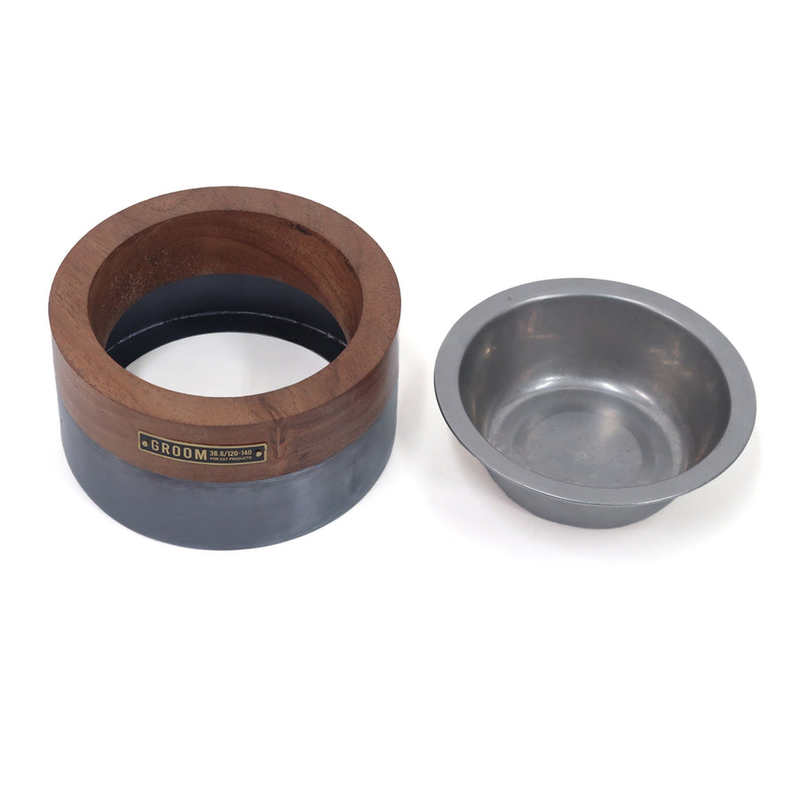 WOOD & IRON FEEDING BOWL