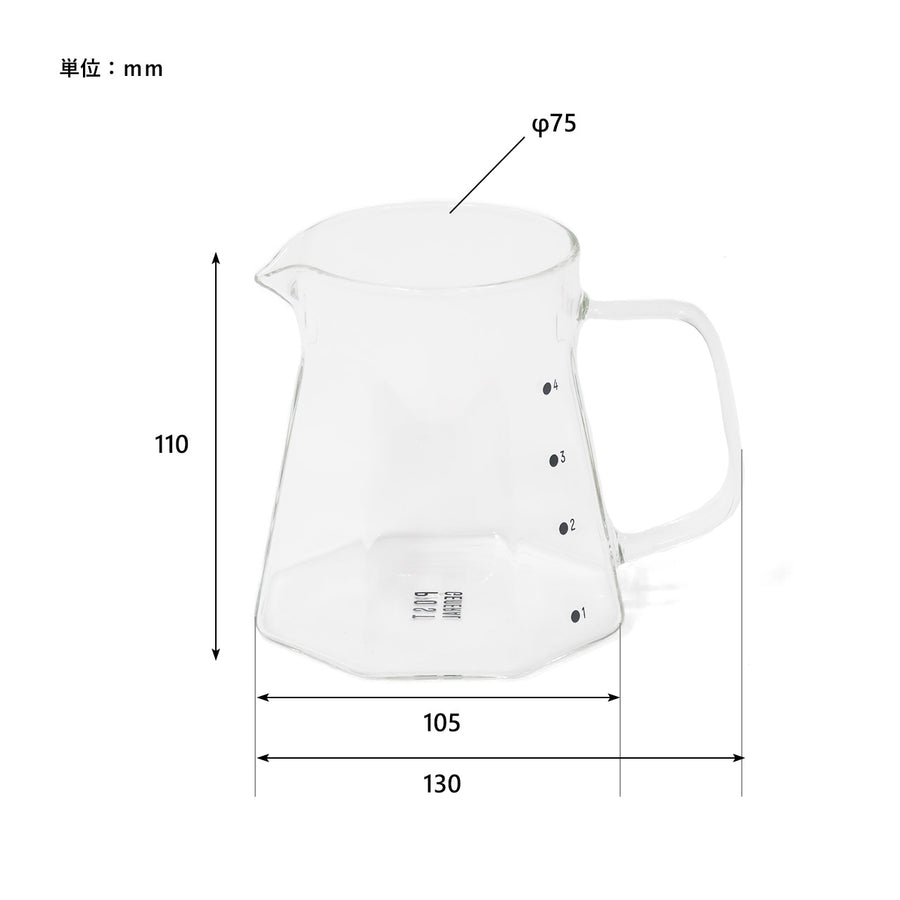 COFFEE GLASS POT 450ml