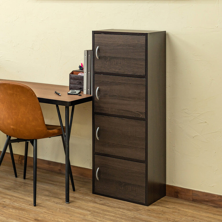Basic design wooden 3-tier/4-tier rack with doors