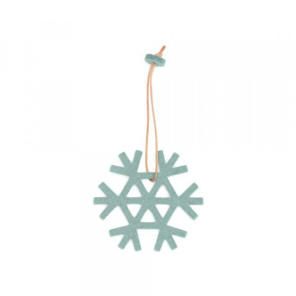 クリスマス オーナメント フェルト スノークリスタル アクア