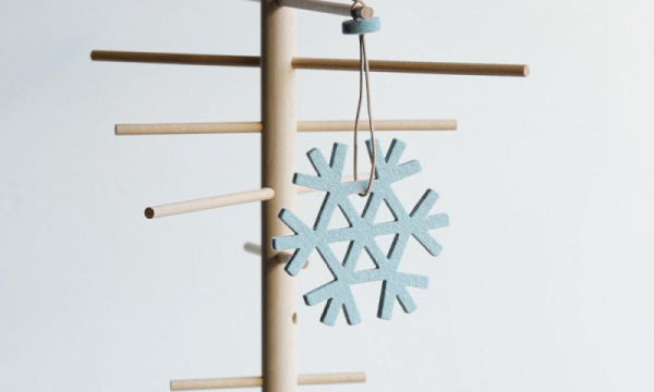 クリスマス オーナメント フェルト スノークリスタル アクア