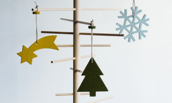 クリスマス オーナメント フェルト スノークリスタル アクア