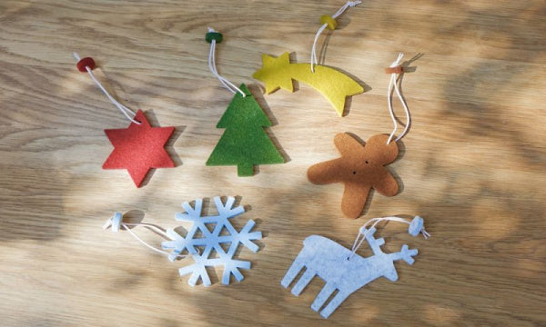 クリスマス オーナメント フェルト スノークリスタル アクア