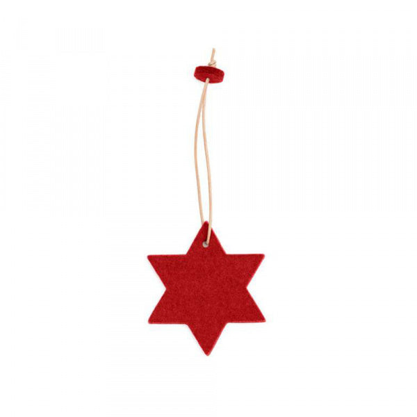 Felt Christmas Star Ornament, Red