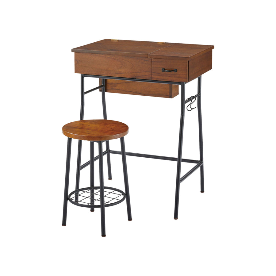 ドレッサー&スツールセット ブラウン