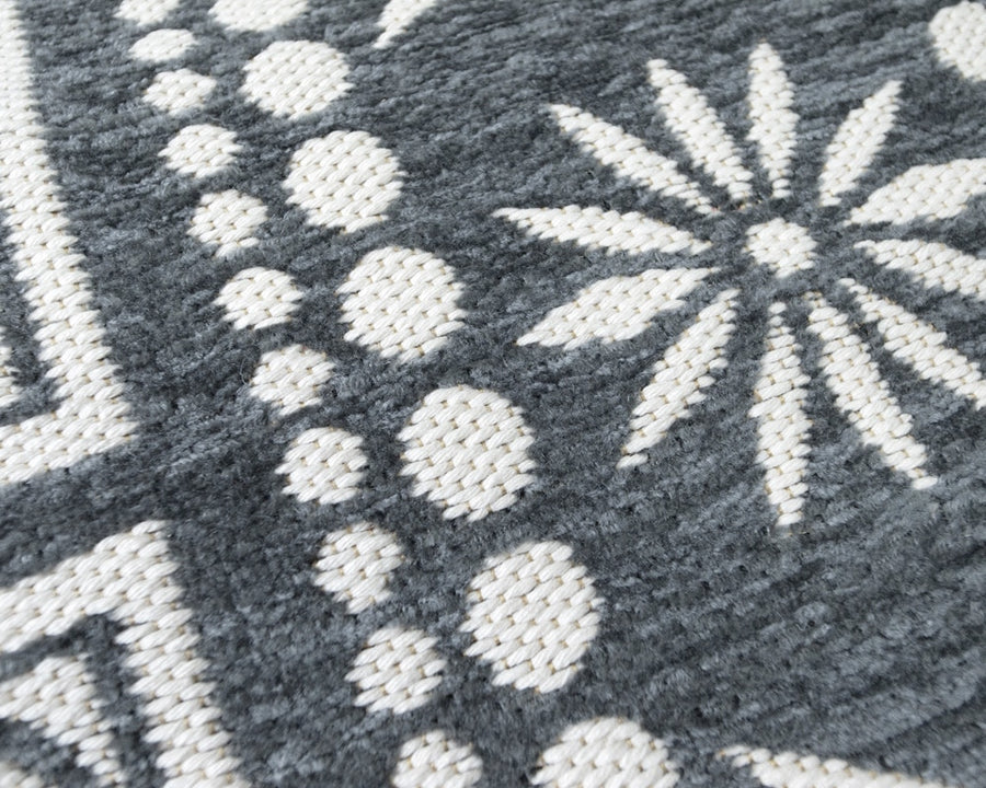 Flower Bandana Rug Gray フラワーバンダナラグ グレー 140×100cm