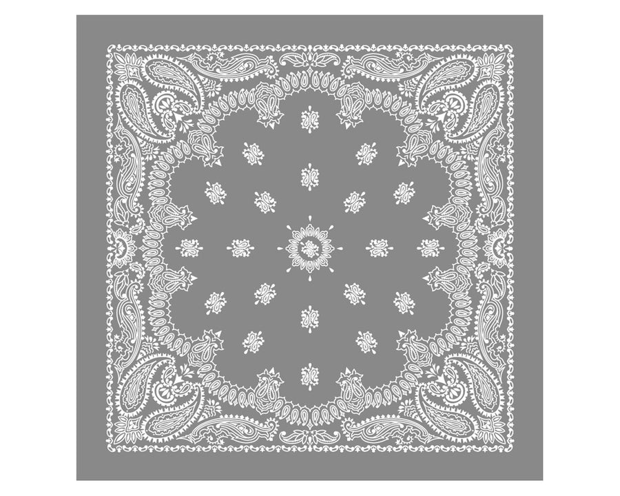 Paisley Bandana Rug Gray 180×180cm