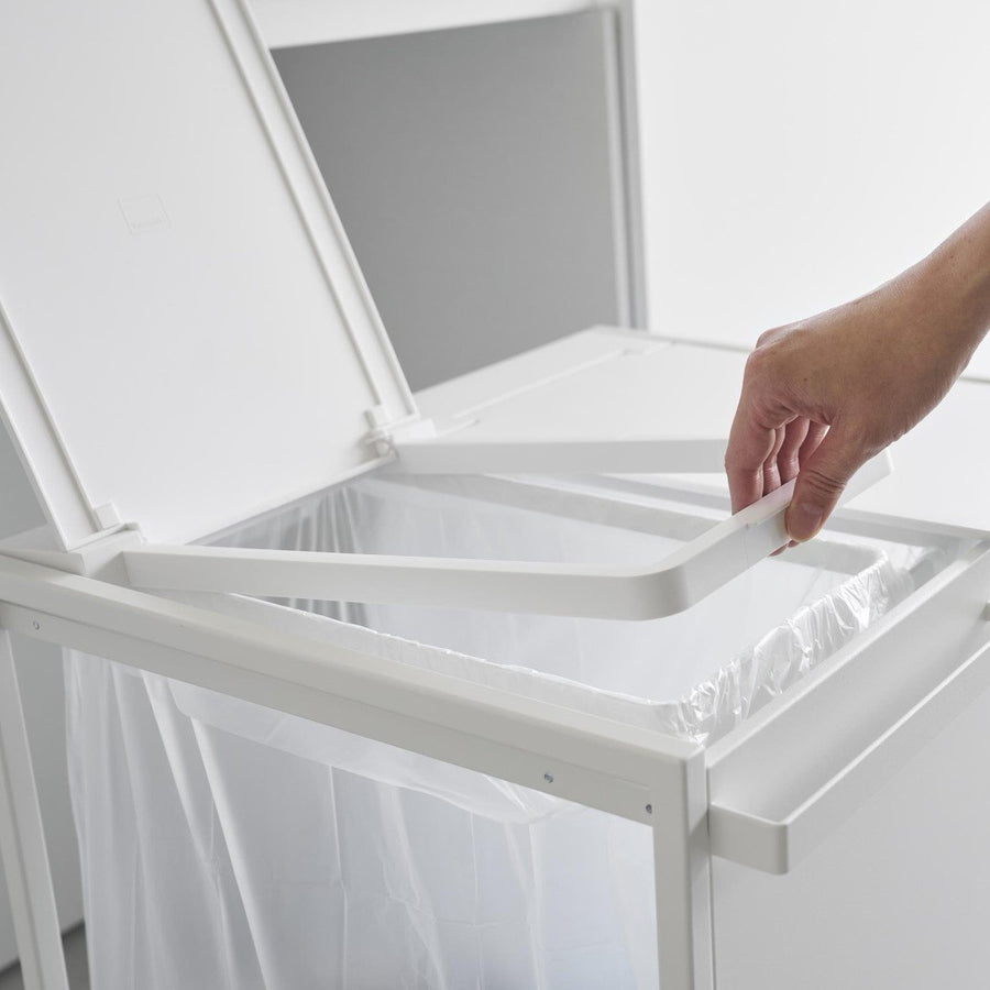 Tower 45L lidded blindfolded trash cart with 2 compartments