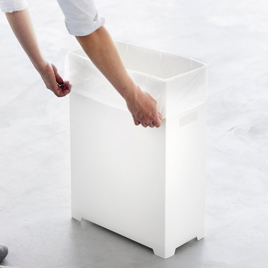 Tower Slim Trash Can with Lid, Side-Opening Type