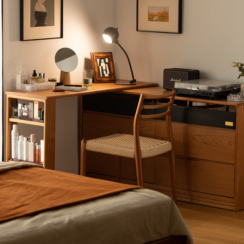 Wooden extendable dresser with storage