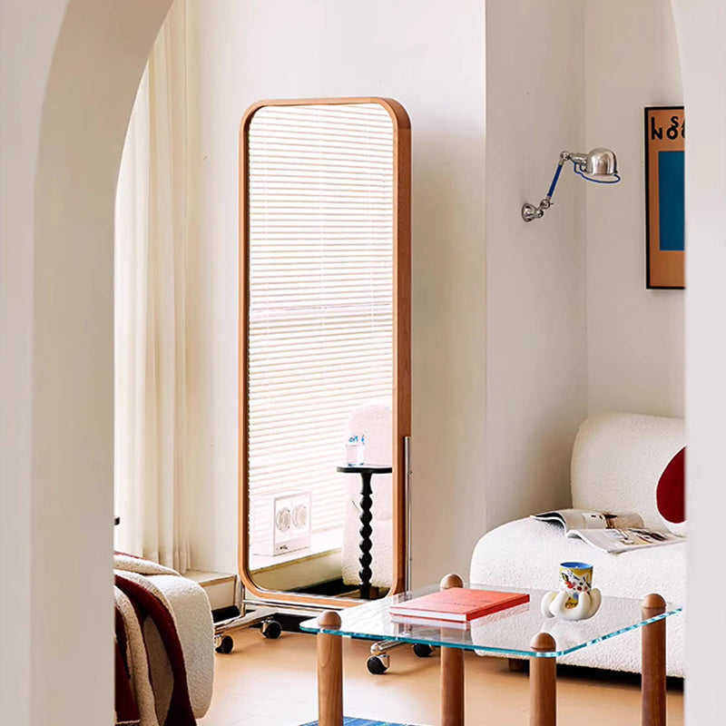 Cherry wood natural wood frame mirror
