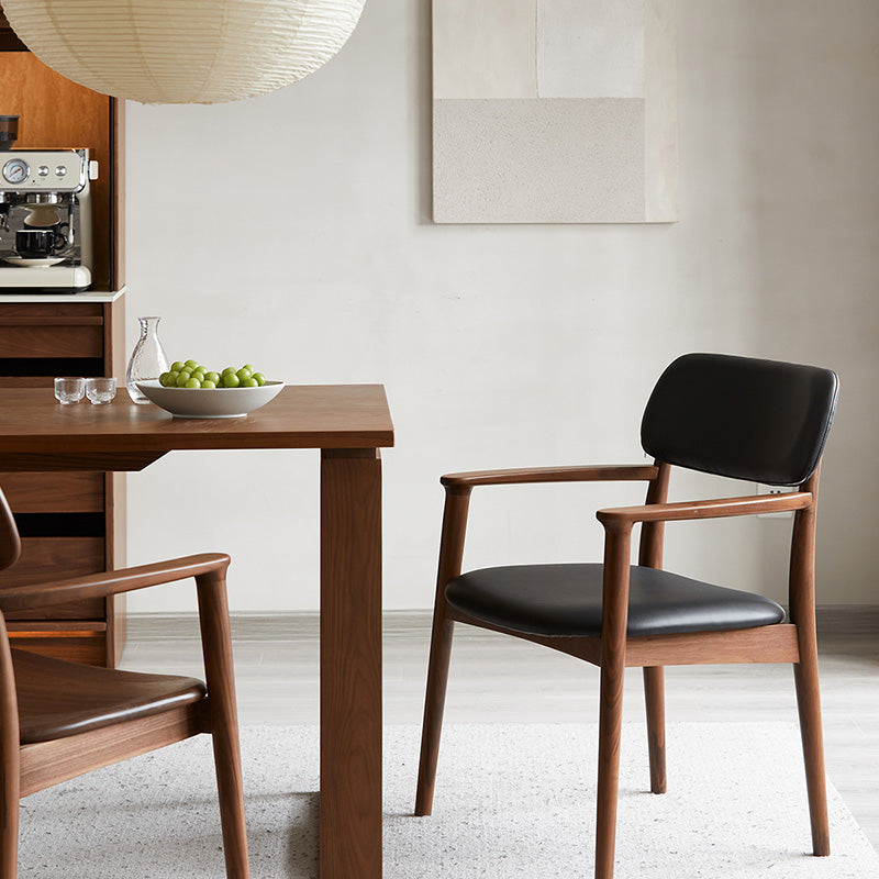 Walnut Scandinavian style wooden armchair