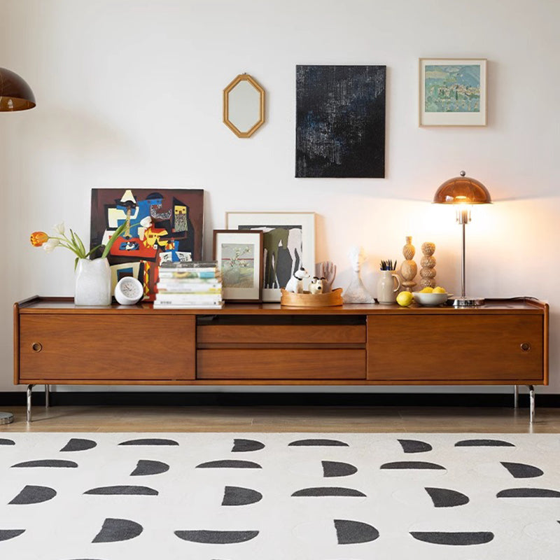 Boxwood retro style TV stand with stainless steel legs