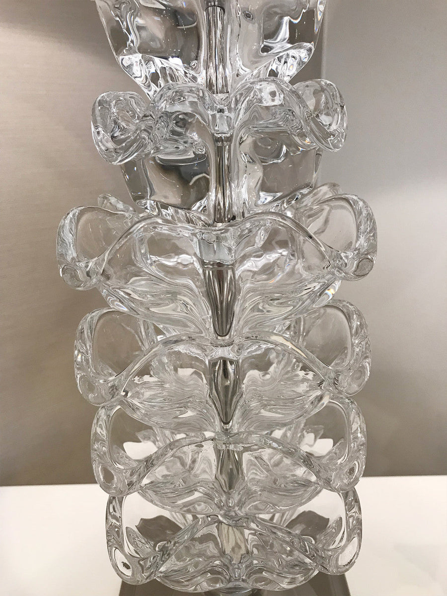 Glass base table lamp Shabby European