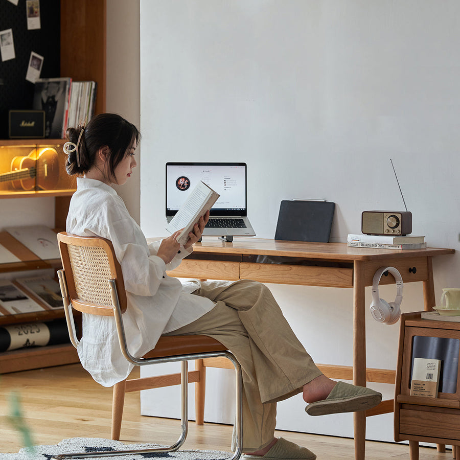Multi-use compact wooden desk