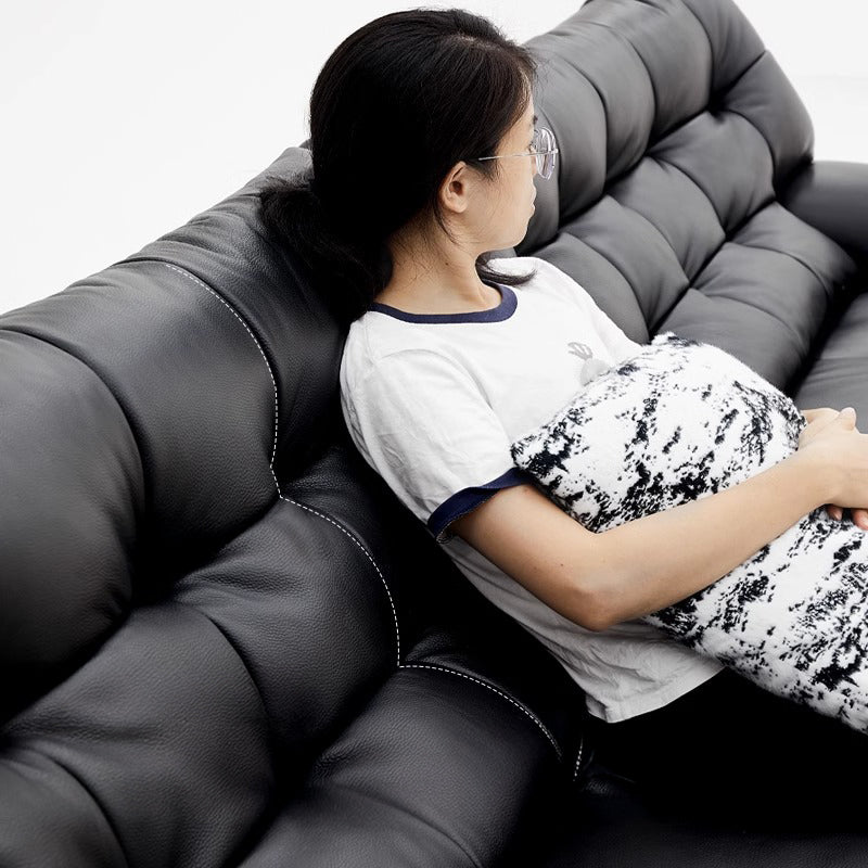 Semi-aniline leather all-in-one relax sofa