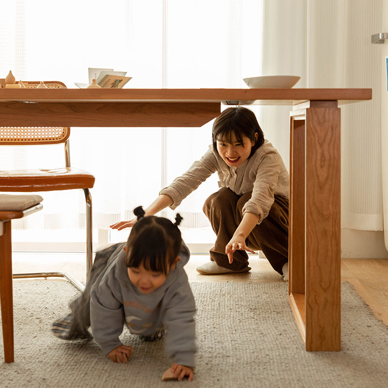 Cherry Wood Long Dining Table
