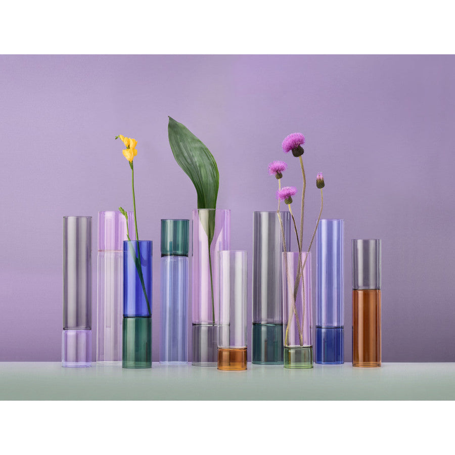 BAMBOO GROVE Flower Vase, Violet/Smoke