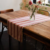 Biscuit Table Runner Burgundy / Pink