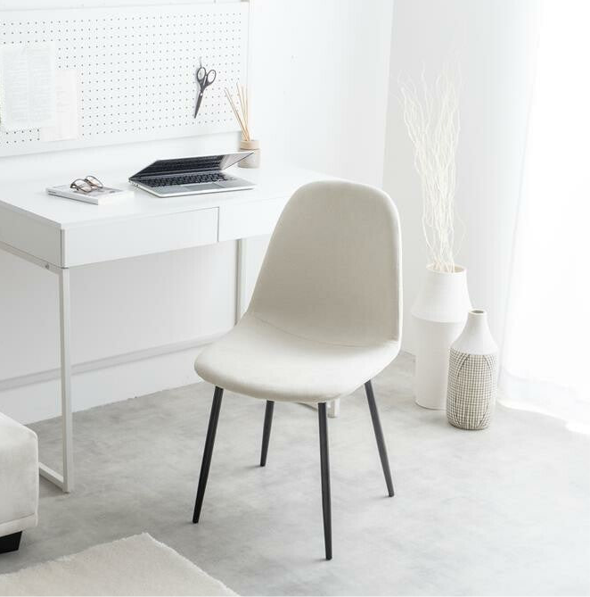 Modern shell-like fabric dining chair