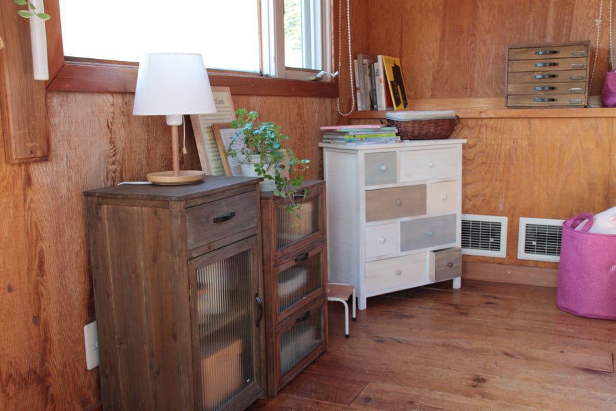 ガラスキャビネット ブラウン