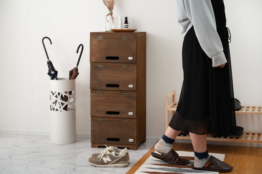 シューズラック ブラウン