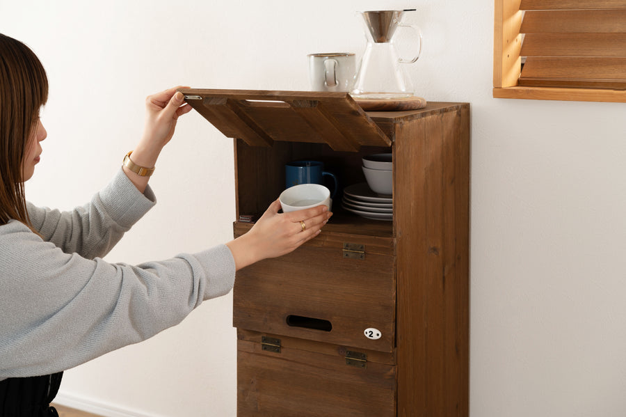 シューズラック ブラウン