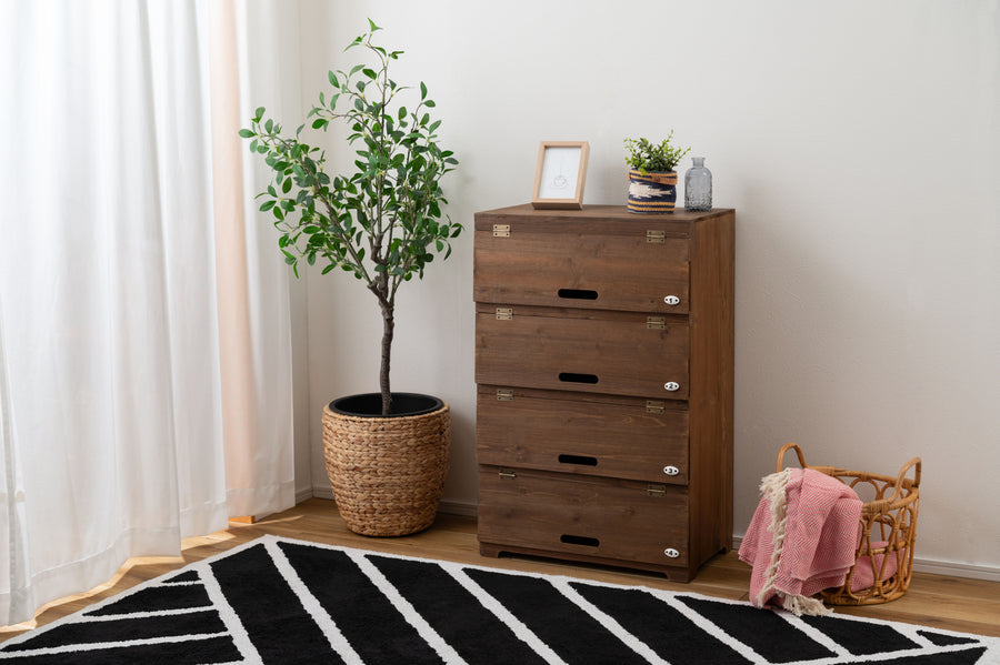 シューズラック ワイド ブラウン