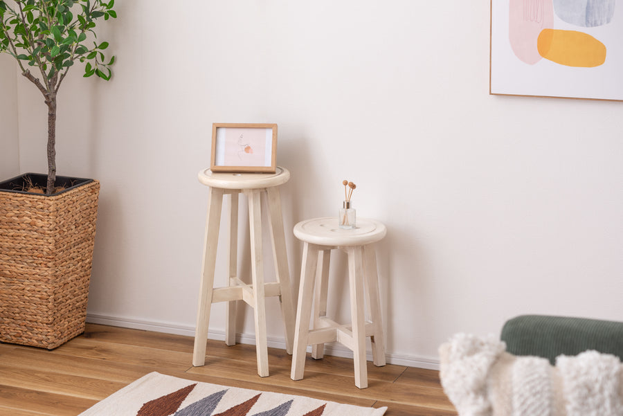 Bottone High Stool Ivory