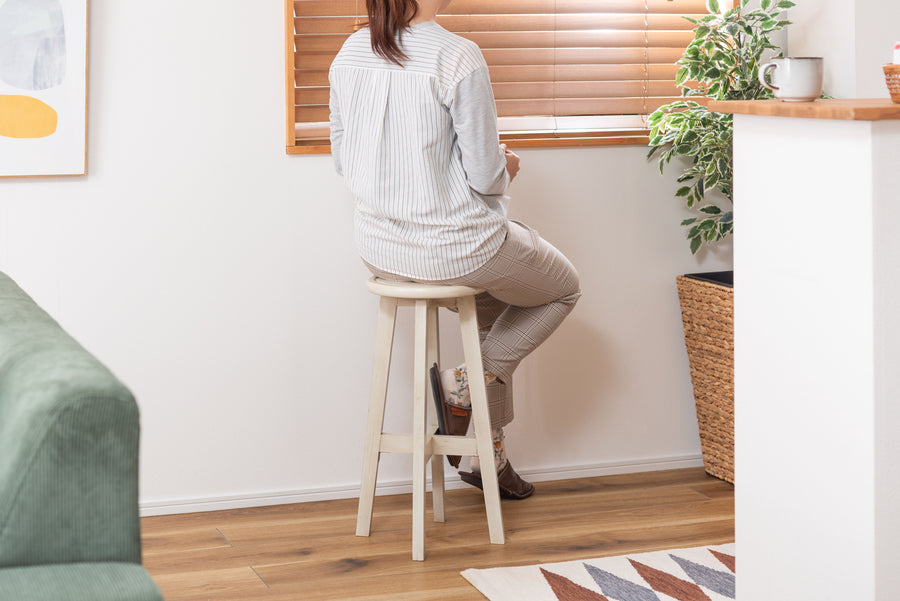 Bottone High Stool Ivory