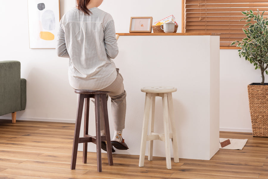 Bottone High Stool Ivory