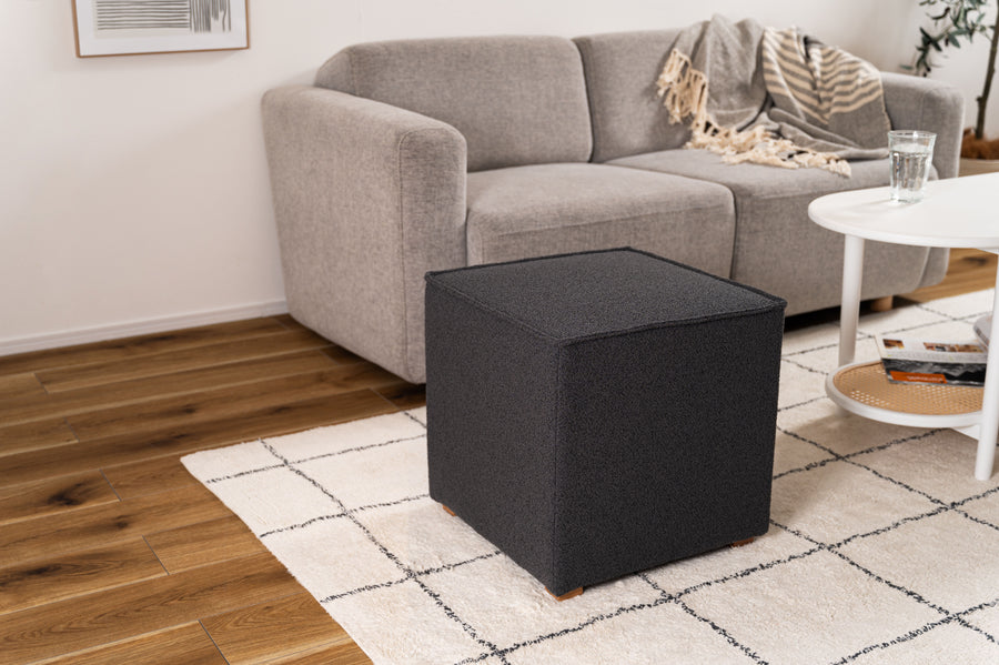 Cube Stool Charcoal Gray