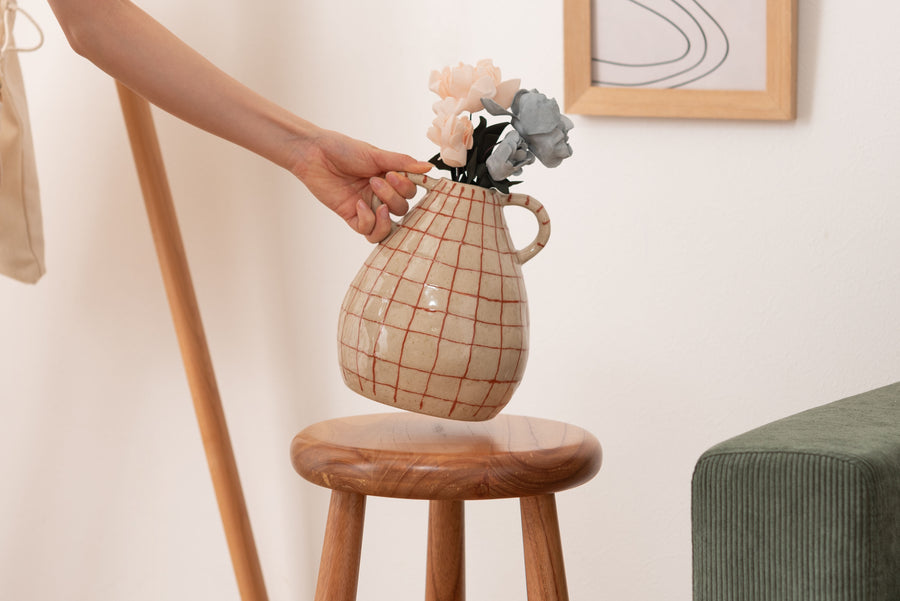 フラワーベース ベージュ