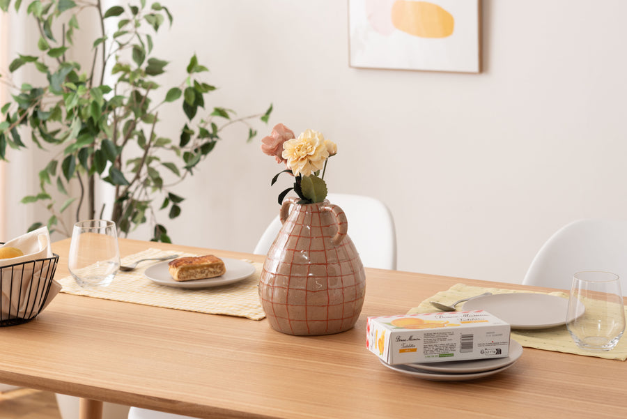 フラワーベース ブラウン