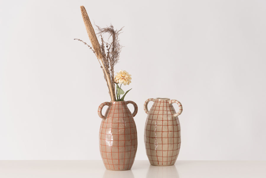 フラワーベース ブラウン