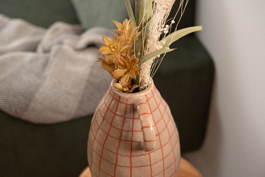 フラワーベース ブラウン