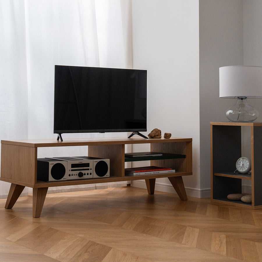 KUUM Linear Wood Low Board W1200 Natural_Wooden legs クーム リニアウッド ローボード