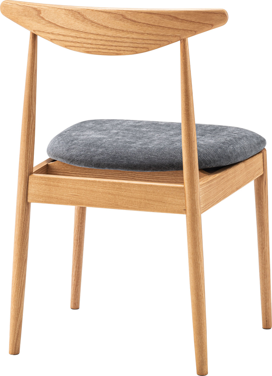 Dill Dining Chair Natural Frame Dark Grey