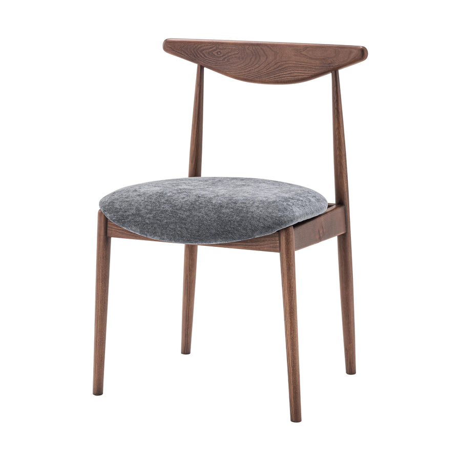 Dill Dining Chair Brown Frame Dark Grey