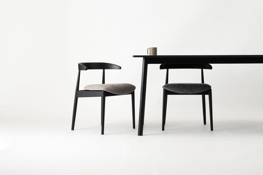 Marsh Dining Chair Black Frame Dark Grey