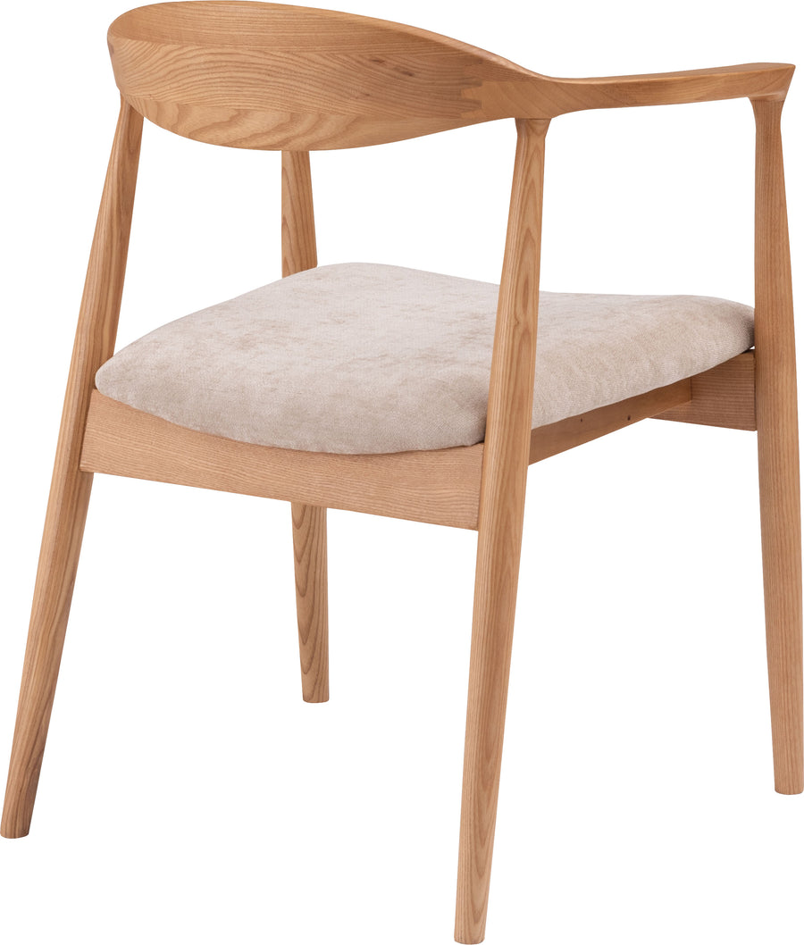 Mallow Dining Chair, Natural Frame, Beige